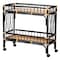 Bali & Pari Dalinda Modern Bohemian Two-Tone Black and Natural Brown Rattan 2-Tier Kitchen Cart 241-13396-ZORO - alternate 1